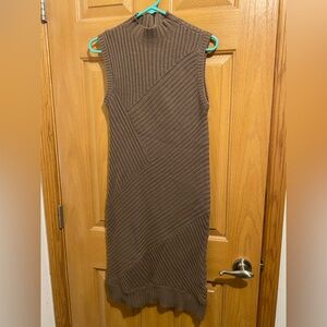 Fever Brown Ribbed Midi Dress